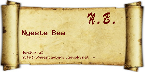 Nyeste Bea névjegykártya